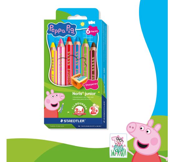 Noris junior Children&rsquo;s coloured pencils "Peppa Pig", + 1 sharpener