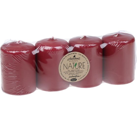 Candele a pilastro "Nature", confezione da 4
