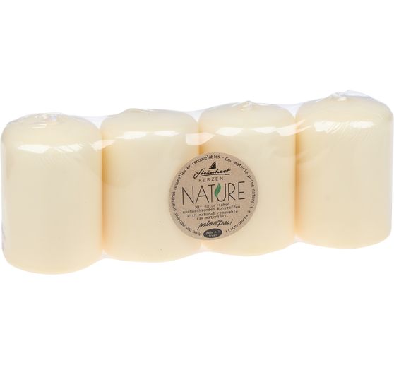 Candele a pilastro "Nature", confezione da 4