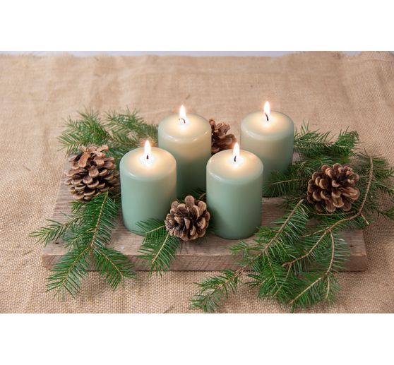 Candele a pilastro "Nature", confezione da 4