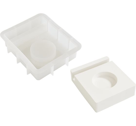 VBS Silicone mould "Tealight holder - Rectangular" with plug edge