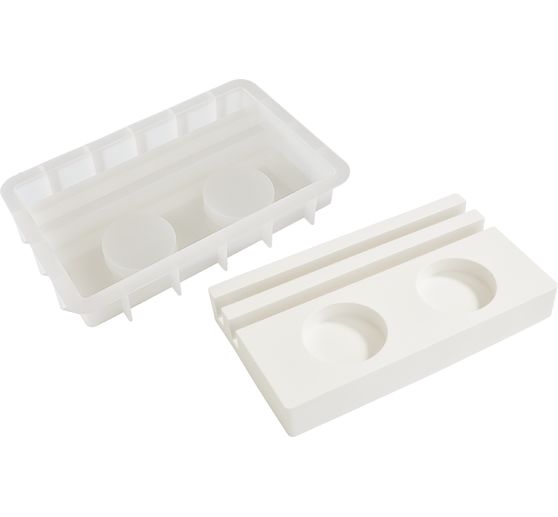 VBS Silicone mould "Tealight holder - Rectangular" with plug edge