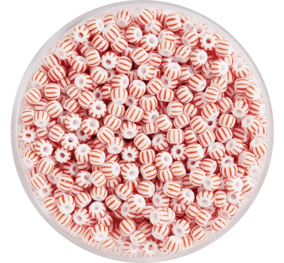 Seed beads, striped, 2.6 mm