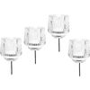 Glass candle holder on spike, 4 pcs. Ribbed