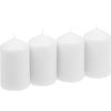 Candele a pilastro, confezione da 4 Bianco