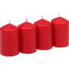 Candele a pilastro, confezione da 4 Rosso