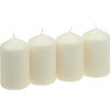 Candele a pilastro, confezione da 4 Crema