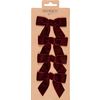 Fiocchi decorativi "Velluto", 4 pezzi Rosso scuro