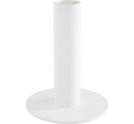 Metal candle holder for taper candles, White