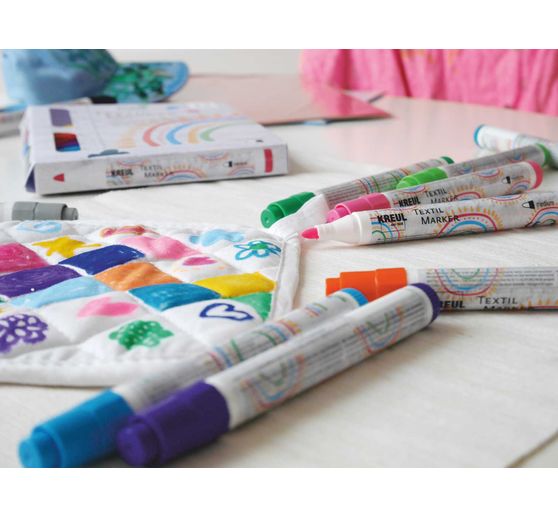 KREUL Marcatore tessile medio "Junior", set di 12 pezzi