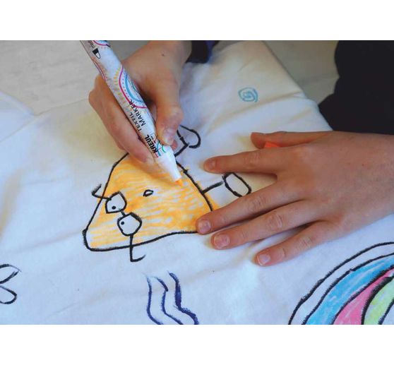 KREUL Marcatore tessile medio "Junior", set di 12 pezzi