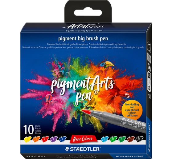 Pigment big brush pen STAEDTLER "Pigment Arts", 10 colori
