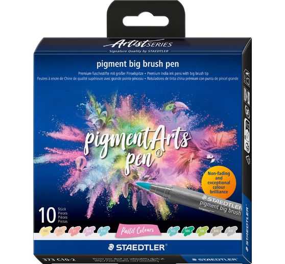 Pigment big brush pen STAEDTLER "Pigment Arts", 10 colori