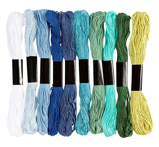 Assortimento di filati da ricamo, 1 mm, 10 colori da 8 m ciascuno