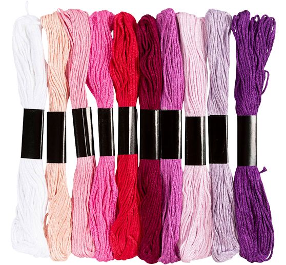 Assortimento di filati da ricamo, 1 mm, 10 colori da 8 m ciascuno