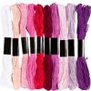 Assortimento di filati da ricamo, 1 mm, 10 colori da 8 m ciascuno Armonia in Lilla/Rosa