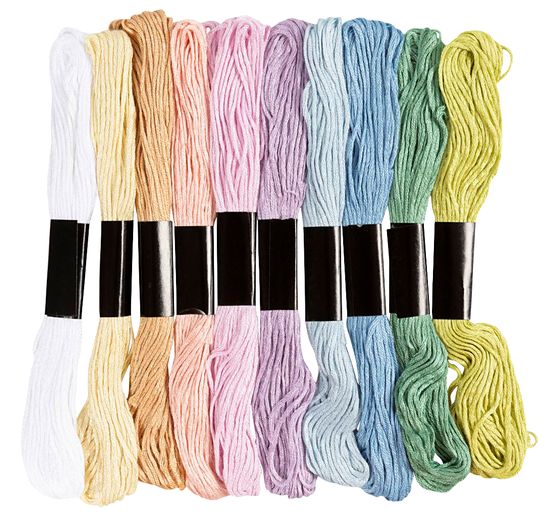 Assortimento di filati da ricamo, 1 mm, 10 colori da 8 m ciascuno