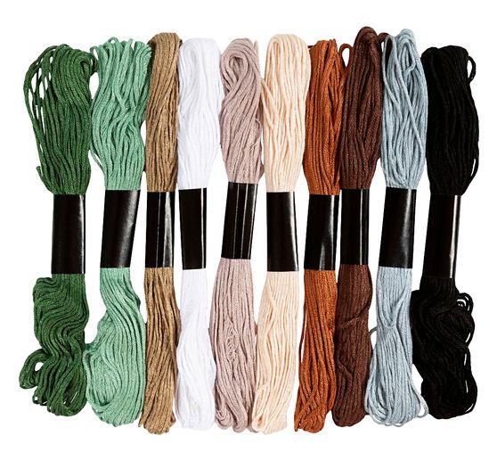 Assortimento di filati da ricamo, 1 mm, 10 colori da 8 m ciascuno