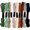 Assortimento di filati da ricamo, 1 mm, 10 colori da 8 m ciascuno