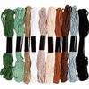 Assortimento di filati da ricamo, 1 mm, 10 colori da 8 m ciascuno Colori naturali