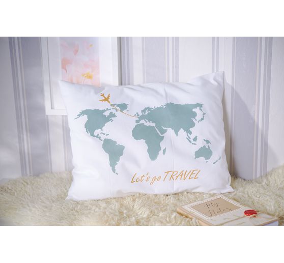 Stencil "World map lets go travel", A3