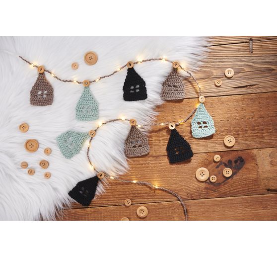 Micro LED light chain, with timer, gold colored wire, 20 LEDs