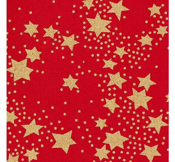 Cotton fabric "Stars", Red