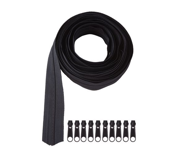 VBS Endless zipper set, incl. 10 zips, 5 m