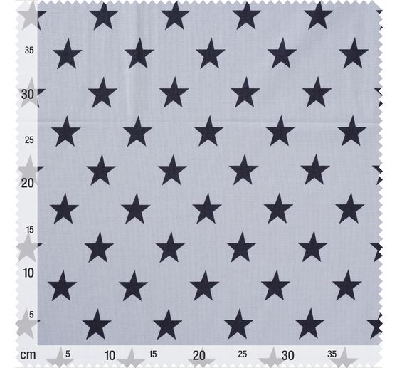 Cotton fabric "Bergen", stars Grey