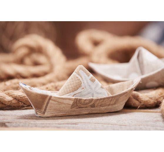 Motif fabric linen look "Big dots"