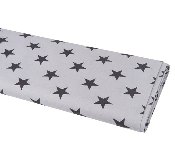 Cotton fabric "Bergen", stars Grey