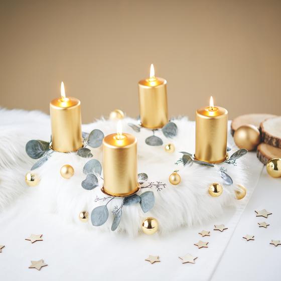 adventskranz mit fell