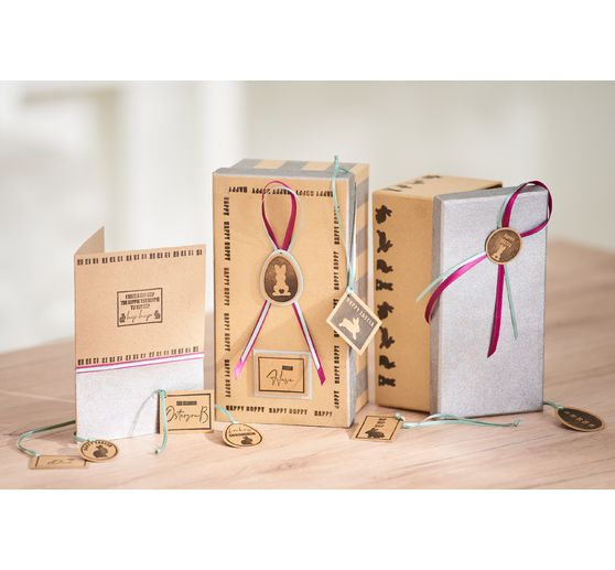 double cards with envelopes "Kraft paper", DIN A6, 50 pieces