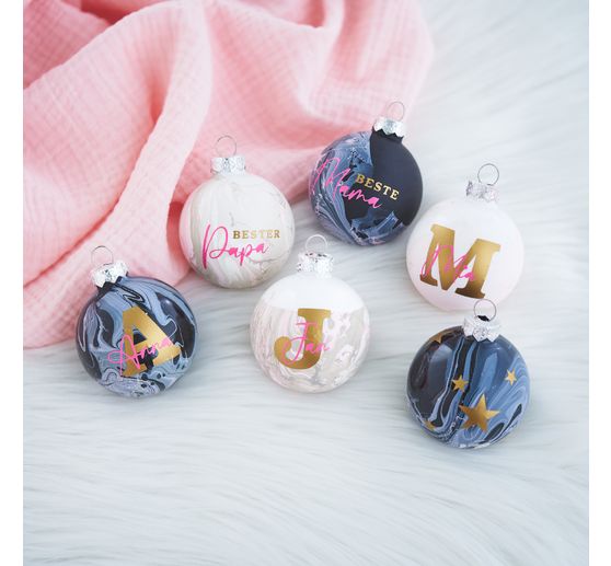 Christmas balls made of glass, Ø 5.7 cm