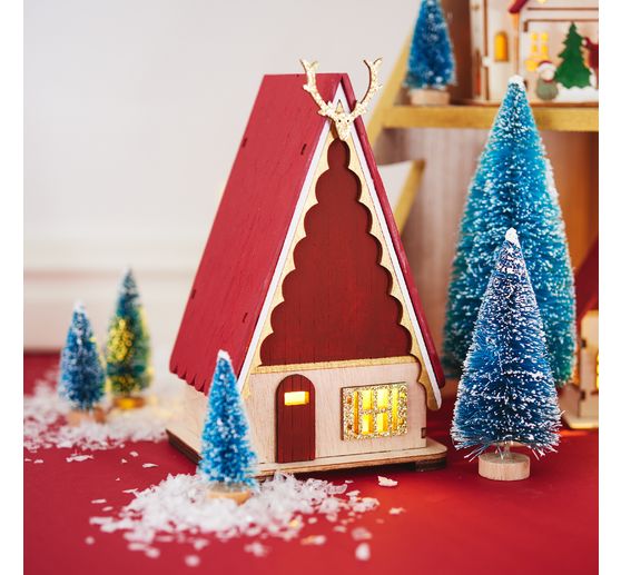 VBS Albero di Natale in miniatura, set da 16, ricoperto di neve