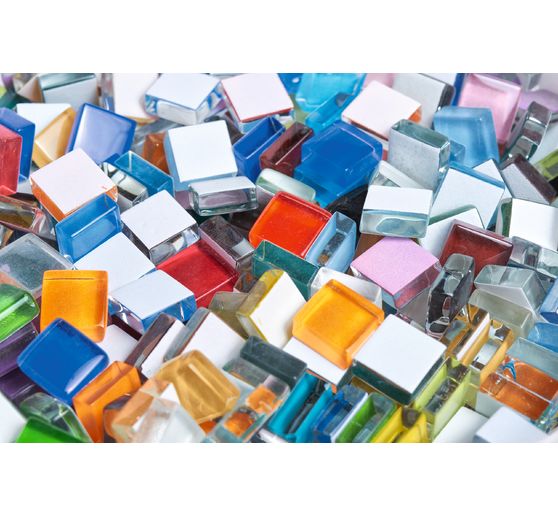Soft glass-Mosaic stones, "Colourful mix", 500 g