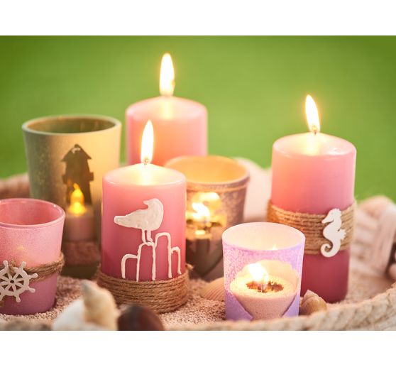 Pillar candle, dipped, pack of 4