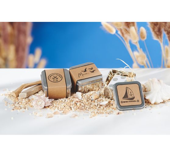 VBS Metal cans / Soap tins "Square", 12 pieces