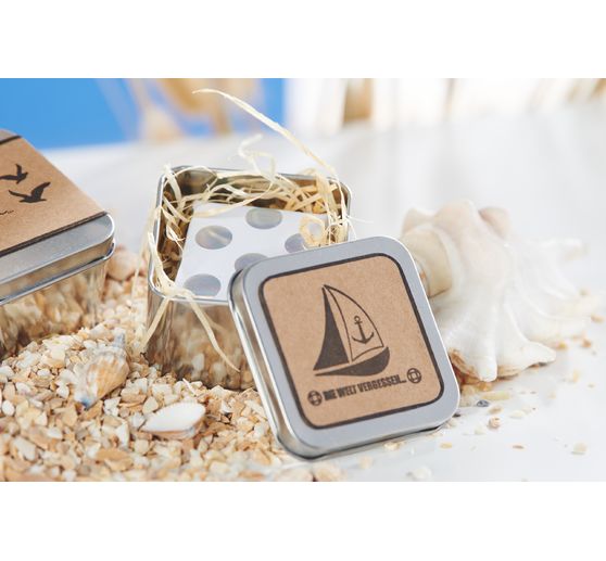 VBS Metal cans / Soap tins "Square", 12 pieces