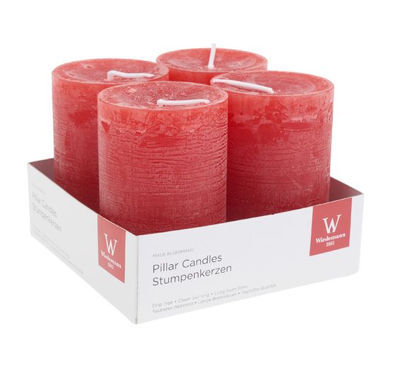 Marble candle, dyed through, pack of 4