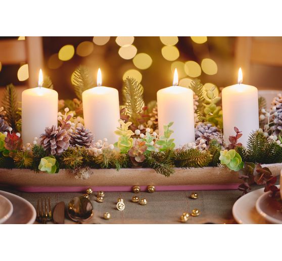 Pillar candle, dipped, pack of 4