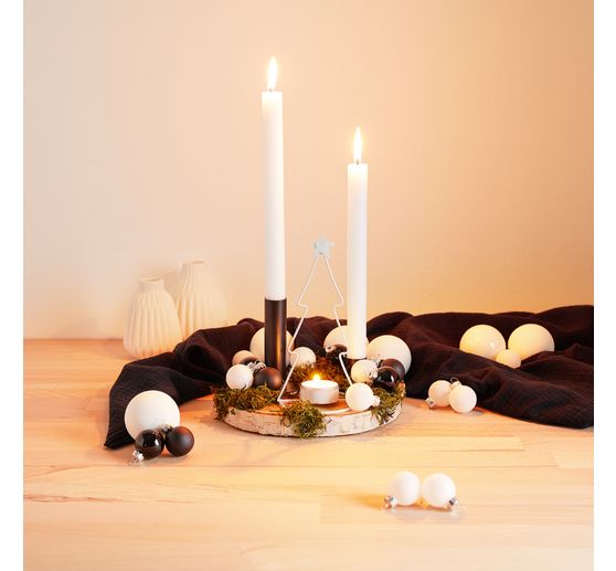 Metal candle holder for taper candles, black