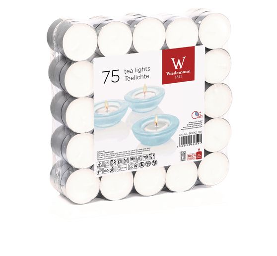 Tealight candles, flat pack of 75