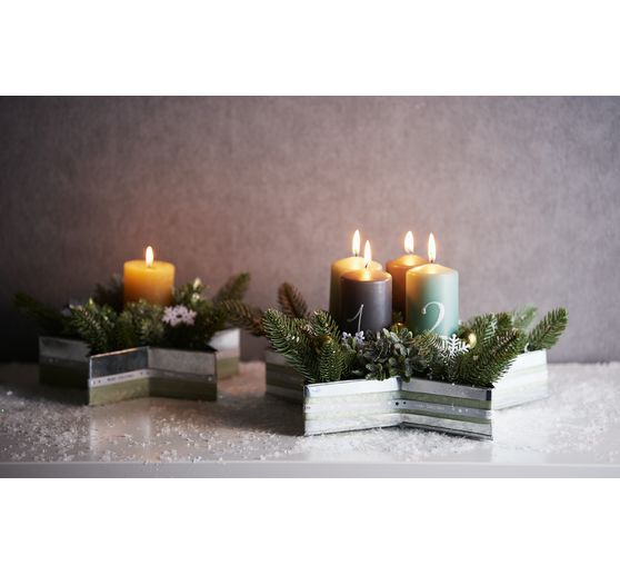 Pillar candle, dipped, pack of 4