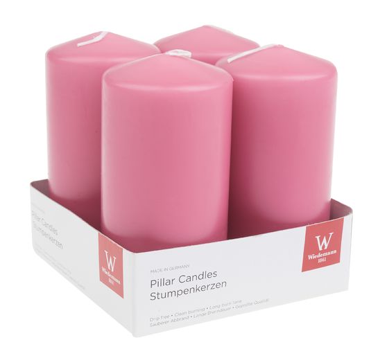 Pillar candle, dipped, pack of 4