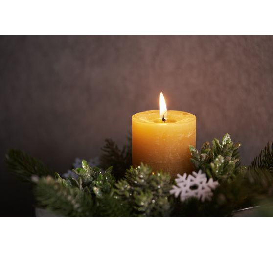 Marble candle, dyed through, pack of 4