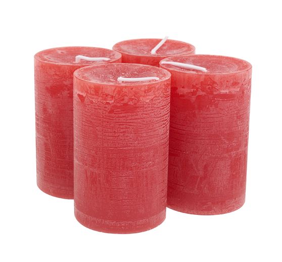 Marble candle, dyed through, pack of 4
