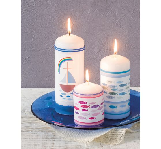 Wax motive "Sailing boat with Rainbow"