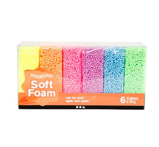 Soft Foam, assorted colours, 6 x 10 g