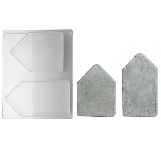 Casting mould "2 houses", approx. 13.5 - 16.5 cm